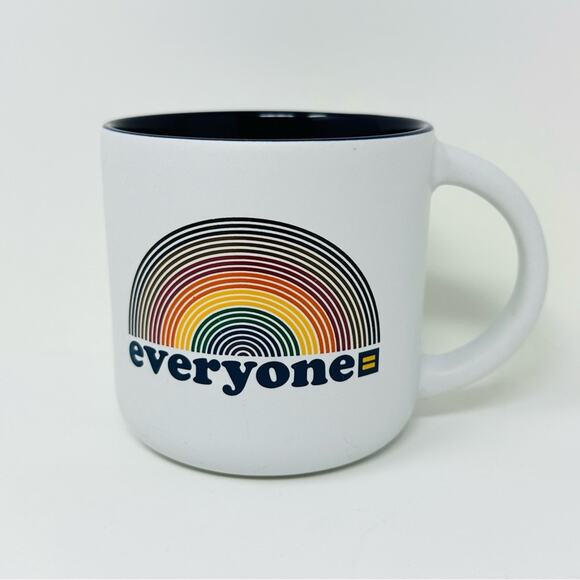 Human Rights Campaign Everyone Rainbow Coffee Mug White Blue Multi Logo - Picture 5 of 7